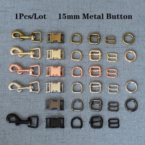 1 Pcs/Lot 15mm Metal Safety Strong Clips Lobster Clasp Dog Leash Carabiner Snap Hook DIY Key Chain Bag 15mm7826