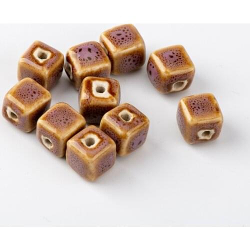 Square Shape China Ceramic beads Jingdezhen Promotion China Ceramics beads 10pieces/lot #A530A