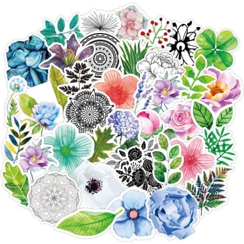 10/30/50PCS Cartoon Plant Flower Sticker Waterproof Notebook Skateboard Luggage Car Refrigerator Water Cup Sticker Toy Wholesale