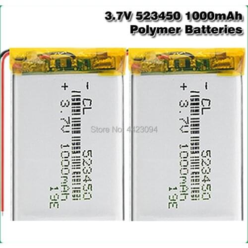 523450 3.7V 1000mAH,[503450] PLIB; polymer lithium ion / Li-ion battery for GPS mp3 mp4 mp5 dvd bluetooth model toy LED Lamp