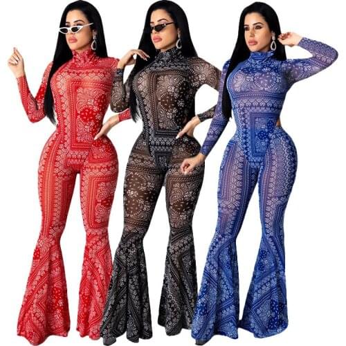 Adogirl Two Piece Set Women Elegant Long Sleeve Transparent Bodysuit And Pants Female Sexy Tracksuit Matching Sets Plus Size