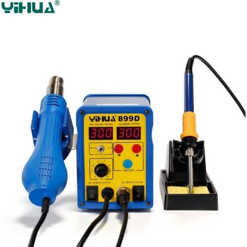 Free Shipping YIHUA 899D SMD Rework StationTemperature Controlled Air Soldering Station Welding Machine For Solder