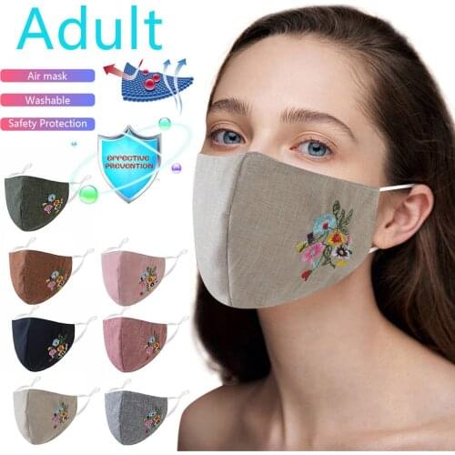 Elegant Flower Masks For Adult Women Face Cover Washable Reusable Cotton Cloth Anti-dust Masks Masque Face-mask Party Decoration