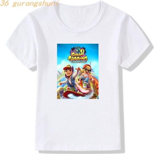 Boy t shirt for girls tops subway surfers game children t-shirt graphic tee summer tops kids clothes girls 8 to 12 boys t shirts
