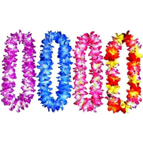 Hawaii Party Leis Flower Wreath Garland Hawaiian Necklace Hawai Floral Farmhouse Party Decor Supplies Garland Decoration