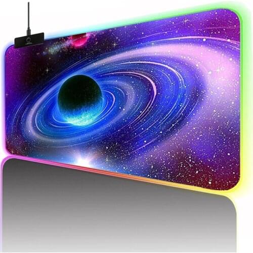 Starry Sky Rgb Mousepad Gaming Backlit Mat Gamer Keyboard Desk Pad Mouse Mause Pad Led Mouse Mats Xxl Mice Keyboards Computer