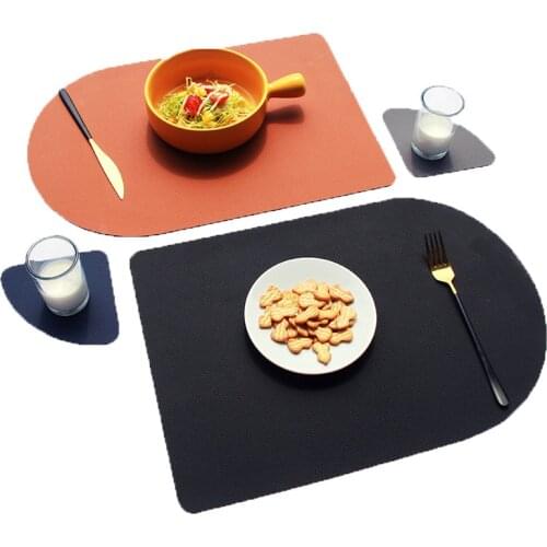 Nordic Leather Placemat Oilproof Western Food Mat Anti-scalding Waterproof Insulation Bowl Cup Coaster Table Kitchen Accessorie