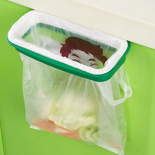 Kitchen Door Back Hanging Style Cabinet Stand Trash Garbage Bags Support Holder 7MEX