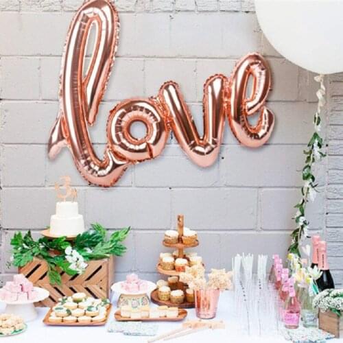 2pcs Ligatures Love Letter Foil Balloon Anniversary Confession Propose Wedding Valentines Birthday Party Decoration Photo Props