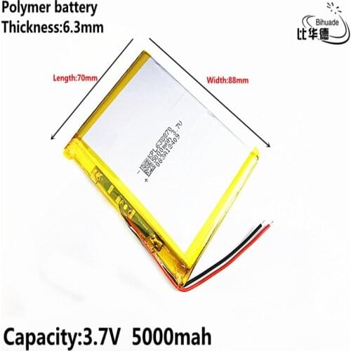 Liter energy battery 3.7V,5000mAH 638870 (polymer lithium ion battery) Li-ion battery for tablet pc 7 inch 8 inch 9inch