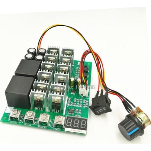 10-55V 100A DC Motor Speed PWM Control Controller Switch Module 10V 12V 24V 36V 48V 55V With Forward-Stop-Reversal LED Display