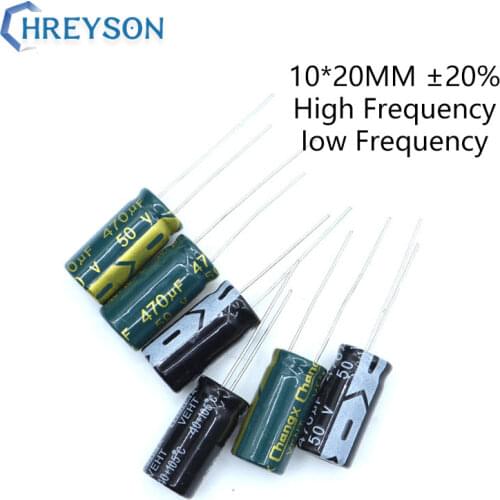 10Pcs 10*20 High Frequency Low ESR Aluminum Electrolytic Capacitor Kit 6.3V 10V 50V 25V 1000UF 1500UF Full Values Assorted Set