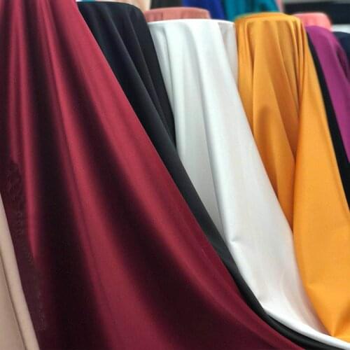 Soft Green Solid Shiny Rustic Satin Fabrics by the meter for Dress Wine Red,Gray,Black,White,Purple,Navy Blue,Pink,Yellow,Red