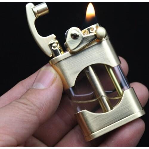 Original Zorro Windproof Kerosene Lighter Creative Retro Grinding Wheel Oil Waterproof Flint Metal Lighter With Transparent Tank