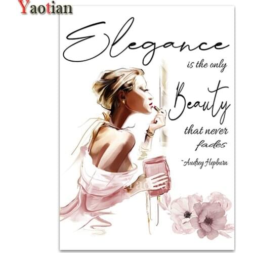 Full drill square diamond painting Fashion Beauty Makeup 5D DIY diamond embroidery Cross Stitch Full Round Mosaic Decor Gift