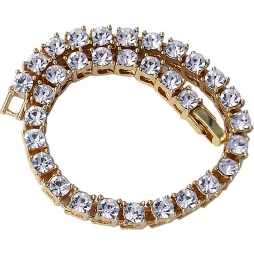 Popular cubic zirconia stone bling tennis bracelet men and women wedding party gift hiphop style jewelry maxi
