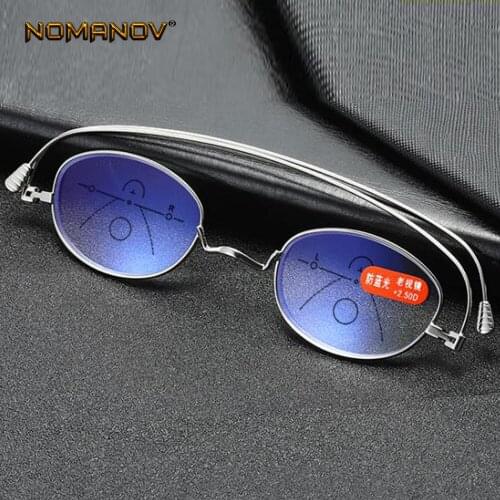See Far and Near Anti-blue Light Portable Paper Folding Progressive Multifocal Reading Glasses Add 100 150 200 250 300 350 400