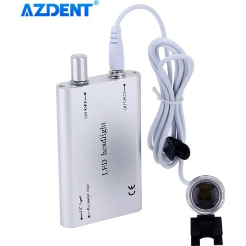 AZDENT Portable LED Dental Head Light Rechargeable for Dentist Surgery Loupes Dental Surgical Medical Binocular Loupes