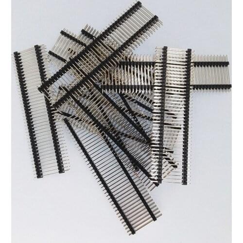 10Pcs 2.54mm Pin Header Straight 2X40p L15/17/19/21/23/25/27/30.3/35/40mm Board spacer Double row double plastic Gold-plated