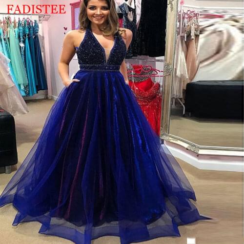 Sexy Deep V-neck Sleeveless Prom Party Evening Dresses Prom Dresses Robe De Soiree Vestidos De Fiesta