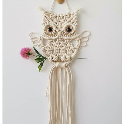 Nordic Style Owls Dream Catchers Cotton Macrame Wall Hanging Handmade Tassels Dreamcatcher Boho Home Decoration Kid Room Decor