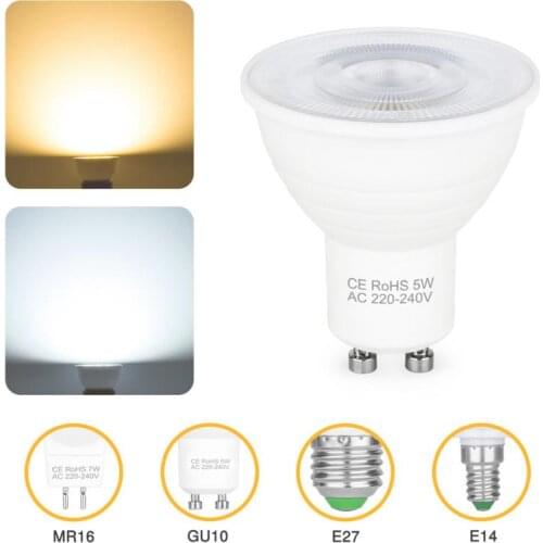MR16 GU10 LED Bulb 2835 Plastic-clad Aluminum Lamp Cup 220V 5W 6 LED Lamp 7W 12 LED Lamp Cold/Warm 350lm Spot Light LED Bulbs