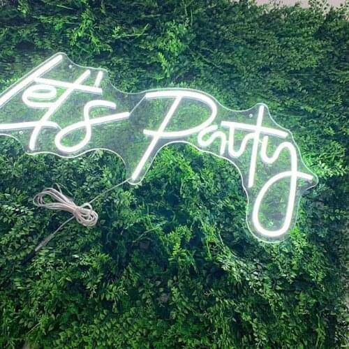 "Lets party" LED Neon Sign Custom Made Wall Lights Party Wedding Decor Shop Restaurant Birthday Decor logo personalized