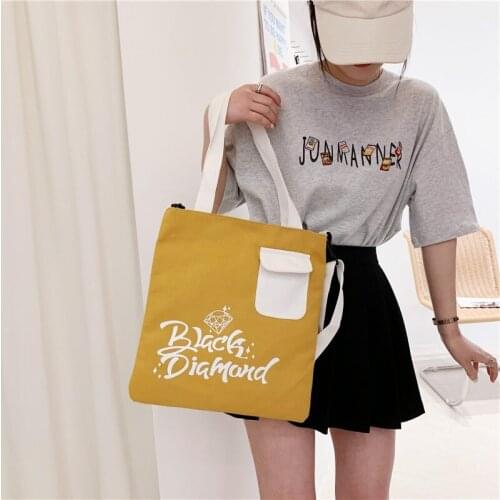 Big Capacity Ladies Totes Shoulder Bag Women Cotton Shopping Women Eco Reusable Shopper Bags Canvas messenger Bag