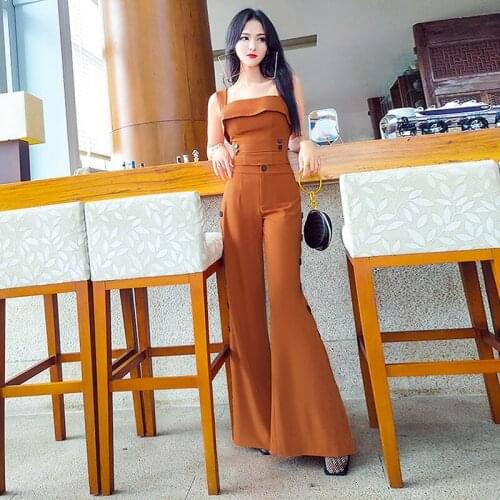 Women 2021 Summer New Two-piece Suits Female Solid Color Slim Sleeveless Tops Ladies High Waist Split Wide Leg Trousers Sets M13