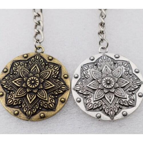 12pcs Flower of Life Tibet Mandala keychain Indian Yoga Lotus Pendant Amulet Religious jewelry