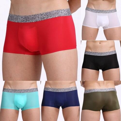 2018 Mens Boxers Ice silk Mens Underwear Boxer Men Solid Underwears Soft and comfortable underwear men boxer Plus size M-XXXL