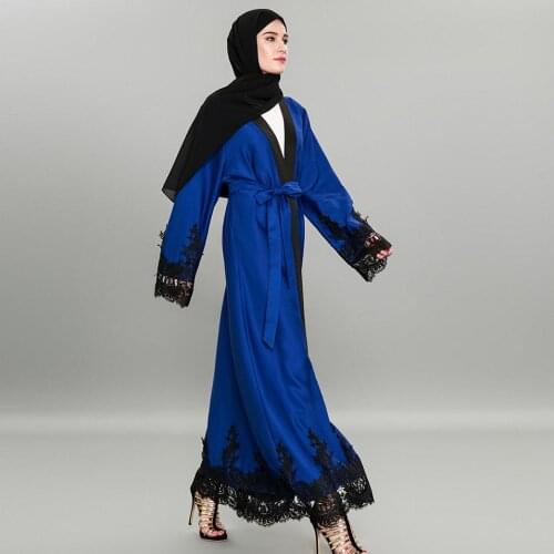 2020 muslim adult lace embroidery abaya Arab Fashion Turkey Middle East islamic Cardigan Dresses Musical Robe Ramadan wj864