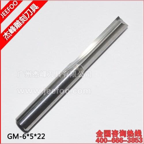 6*5*22mm 2 Straight Flutes Milling Cutters, CNC Cutting Tools, Carbide Router Bits