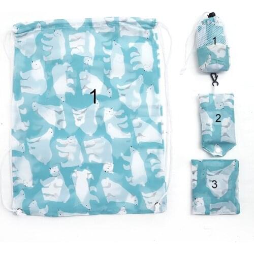 6SET / LOT Enlarge Shopping Bag Oxford Portable Bag Creative Folding Environmentally Portable Printed Gift Bag Set