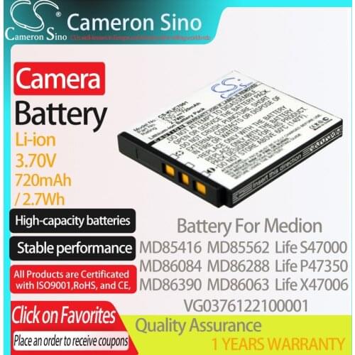 CameronSino Battery for Medion MD85416 MD85562 MD86084 MD86288 MD86390 MD86063 Life P47350 fits Polaroid BLi-286 camera battery