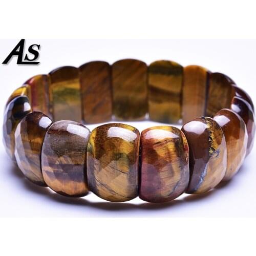 Asingeloo 2019 New Yellow Tiger Eye Stone Beads Charms Bracelets Natural Stone Beaded for Men Women Party Jewelry Gifts