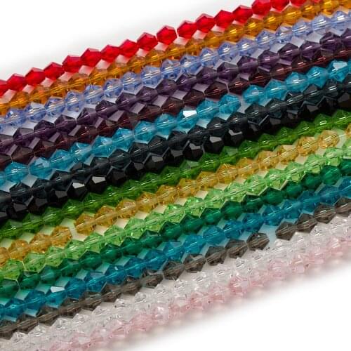 50 Piece Crystal Glass Cut&Faceted Bicone Faceted Beads Jewelry Making For Handmade Bracelet Necklaces DIY 4-8mm