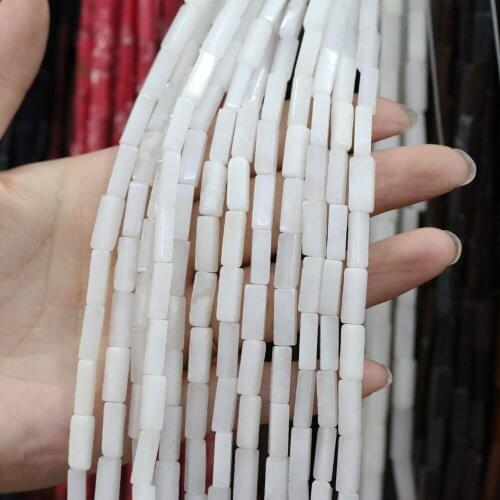 Natural Stone Rectangular Scattered bead agates White Jades string Beads for Jewelry Making DIY Necklace Bracelet Accessories