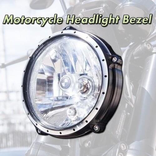 For BMW R nineT NNINE T R9T Pure Scrambler 2014 2015-2020 Motorcycle Aluminum Headlight Headlamp Bezel Trim Ring Cover Black