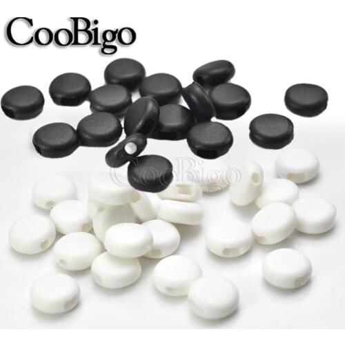 100pcs Flat Adjustment Buckle Beads Silica Gel Buttons for Mask Elastic Cord Stopper Rope Lock DIY Strap Cord End
