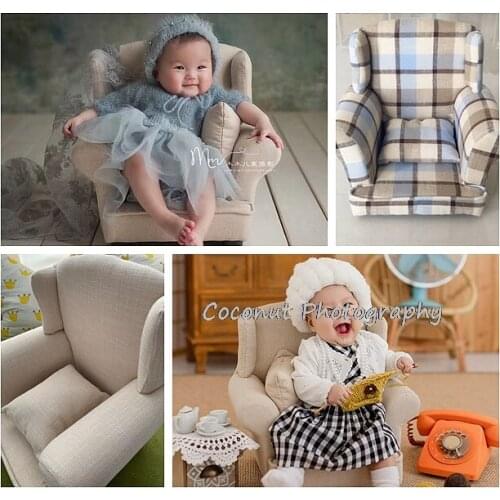 Coconut Newborn Photography Props Sofa children 100 days full moon baby photo shoot assisted studio fashion Solid wood sofa