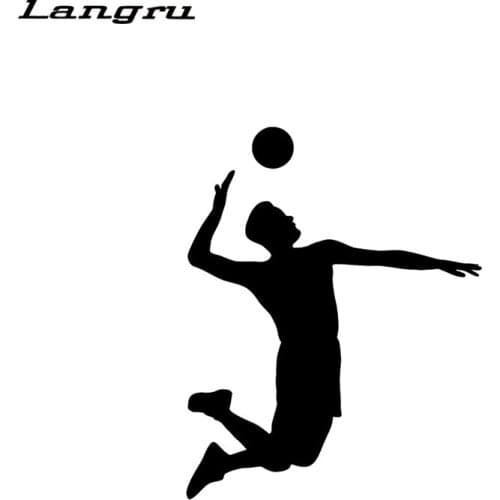 Langru Interesting Volleyball Sport Player Extreme Jump Ball Hit Silhouette Decor Vinyl Decorative Jdm