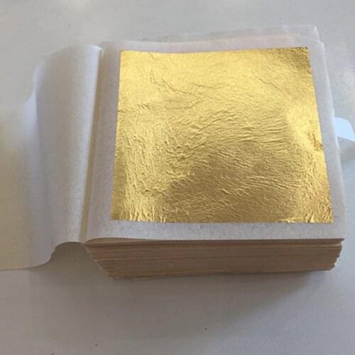 JX-LCLYL 10 Sheets Gold Foil Leaf 100% 24K Food Anti-Aging Facial Spa Craft Gilding