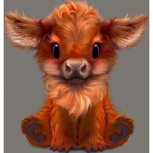Cute Little Cow 40x50CM DIY Painting By Numbers Animals On Canvas Pictures By Numbers Home Decoration DIY Minimalism Style