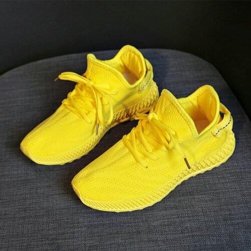 Tenis Feminino Women Sneakers Yellow Black Platform Fashion Korean Women ShoesCasual Shoes Woman Breathable Mesh Basket Femme