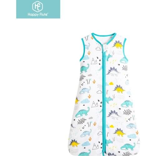 Happy Flute Summer Single layer Vest Sleeping Bag Newborn Sleepsacks with Zipper Boys Girls Sleeveless Slaapzak Anti-kick Quilt