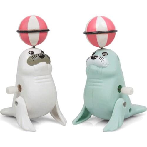 Small Pop and Tip Sea Lion Winding Inertia Decompression Fun Toy Birthday Childrens Day Gift Children wind up toys lot
