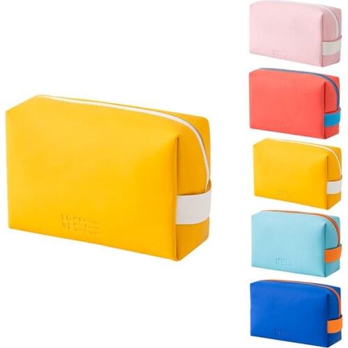 Cute Candy Color Cosmetic Bag Female Portable Waterproof PU Storage Wash Bags Travel Makeup Toiletry Organizer Pouch Accessories