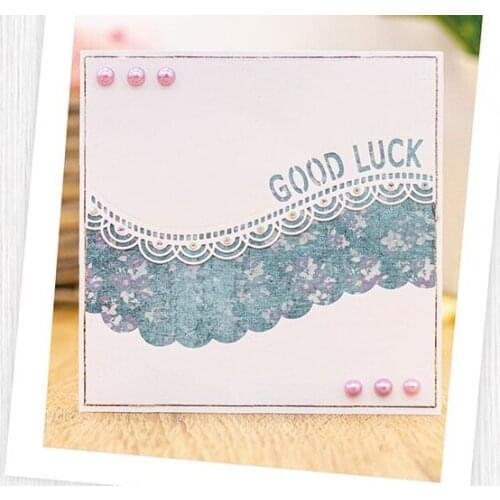 Mmao Crafts Metal Steel Cutting Dies New Good luck letter border Stencil For DIY Scrapbooking Paper/photo Cards Embossing Dies