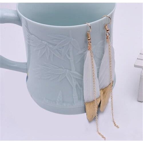 Fashion Feather earrings long tassels new ear jewelry personality female simple wild earrings